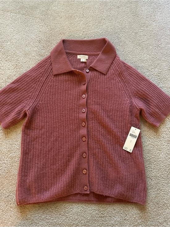 Pilcro Sweaters - Pilcro Short Sleeve Polo Cashmere Sweater
